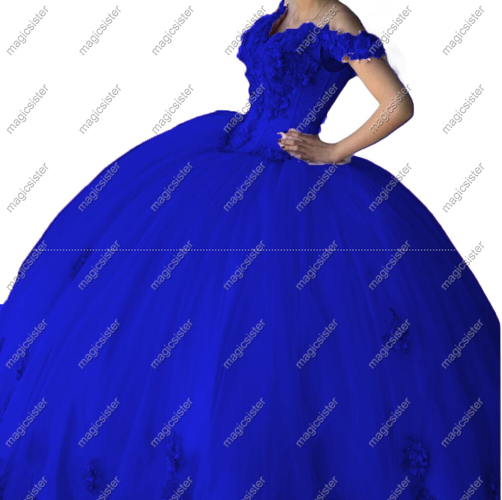 Factory wholesale customized 3D floral quinceanera dress