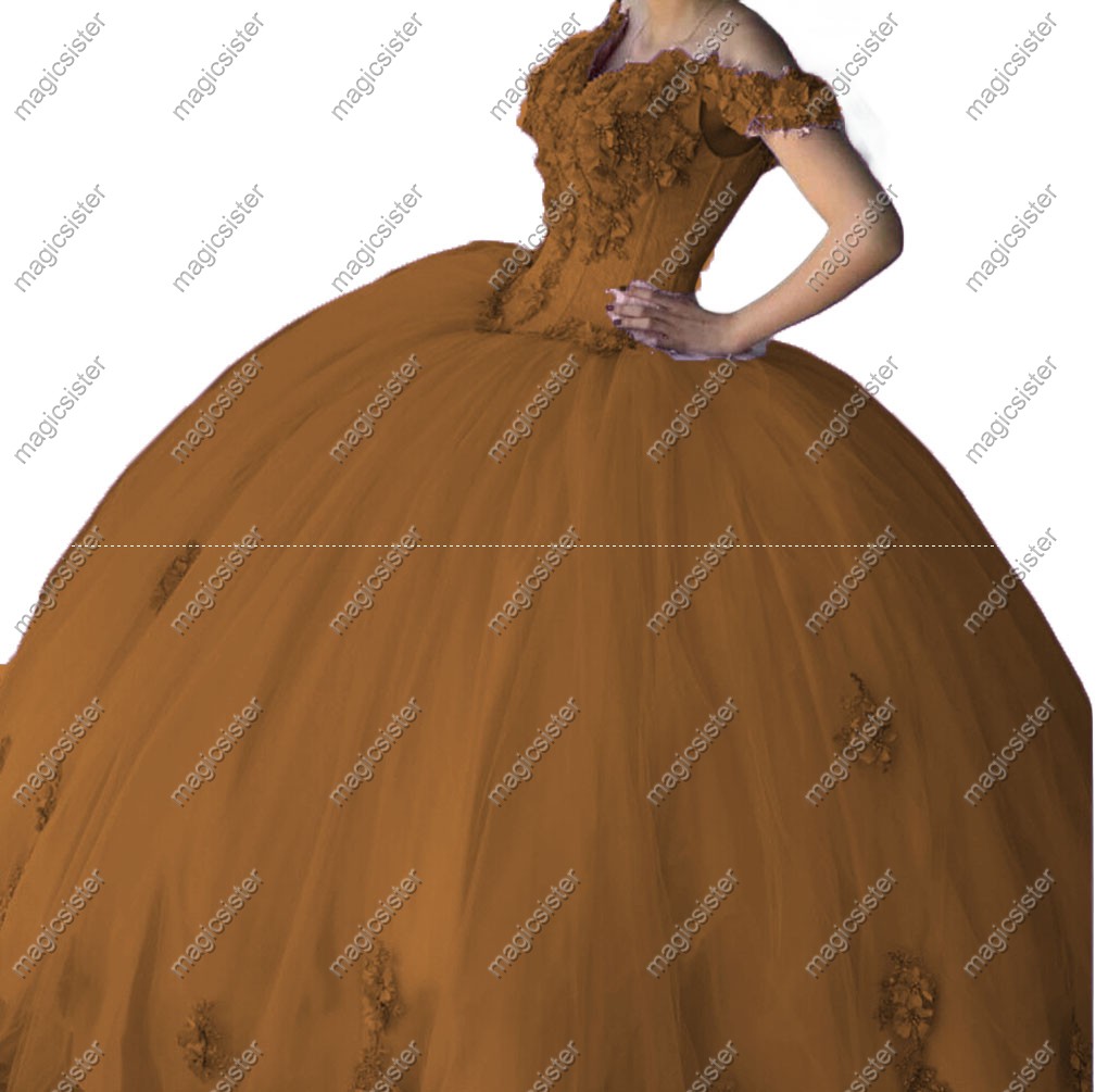 Factory wholesale customized 3D floral quinceanera dress