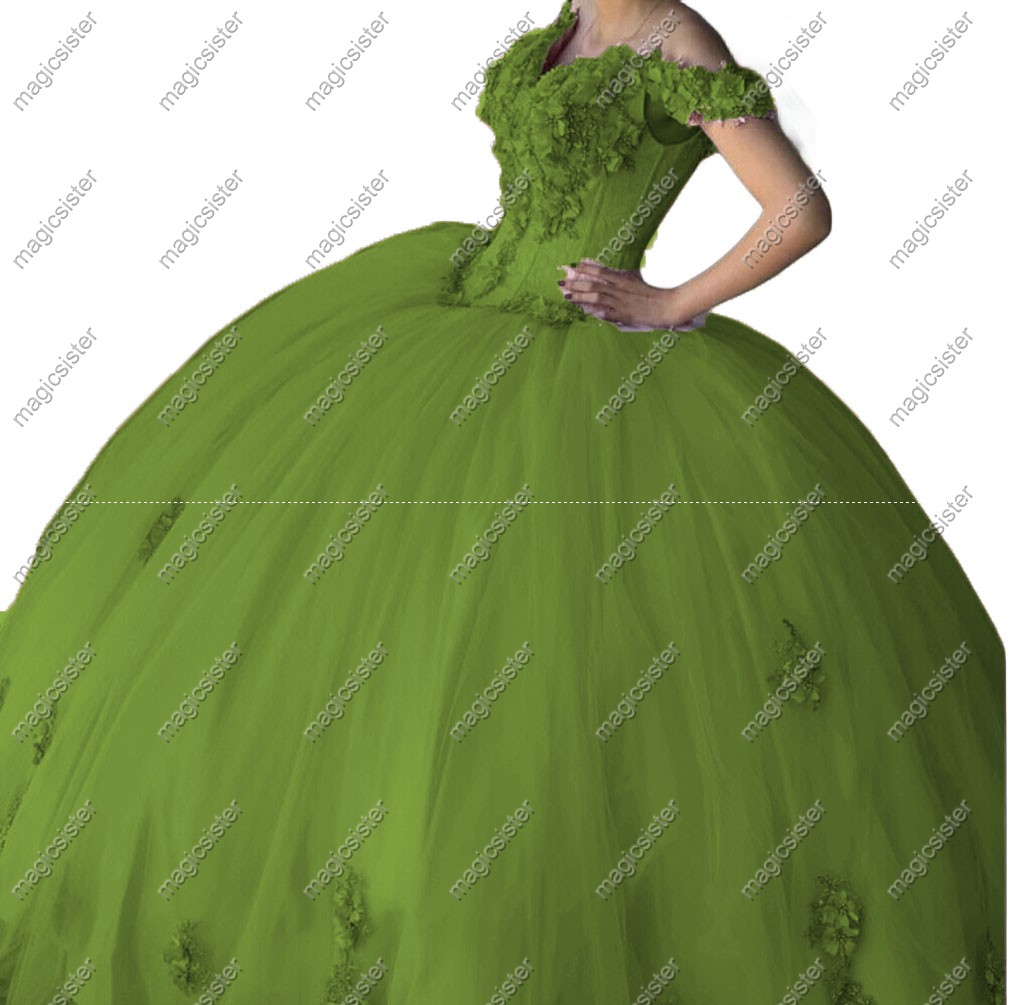 Factory wholesale customized 3D floral quinceanera dress