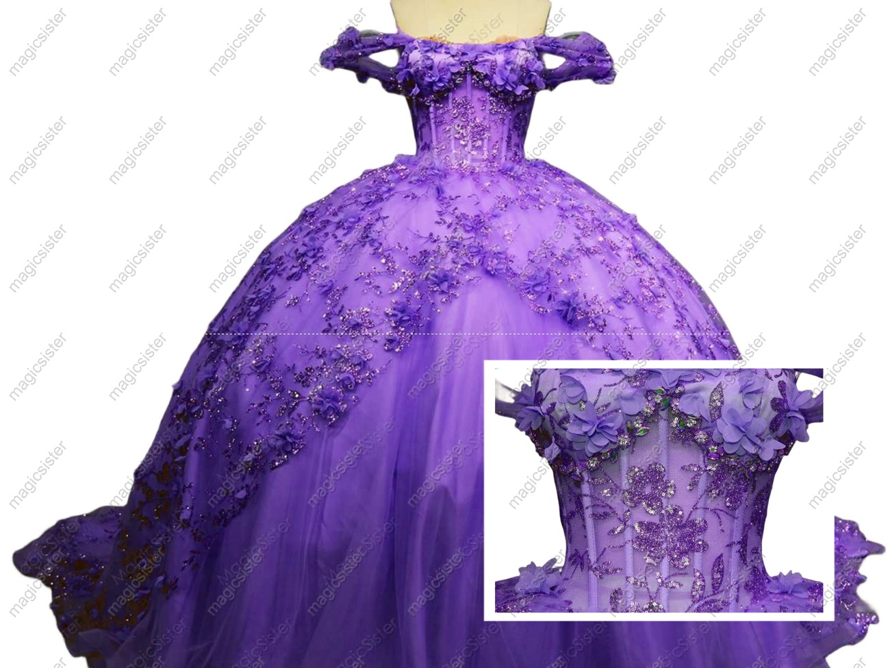 Princess Ball Gown Quinceanera Dresses Appliques Lace Beads Sweet 16 Dress Lace up Birthday Gowns
