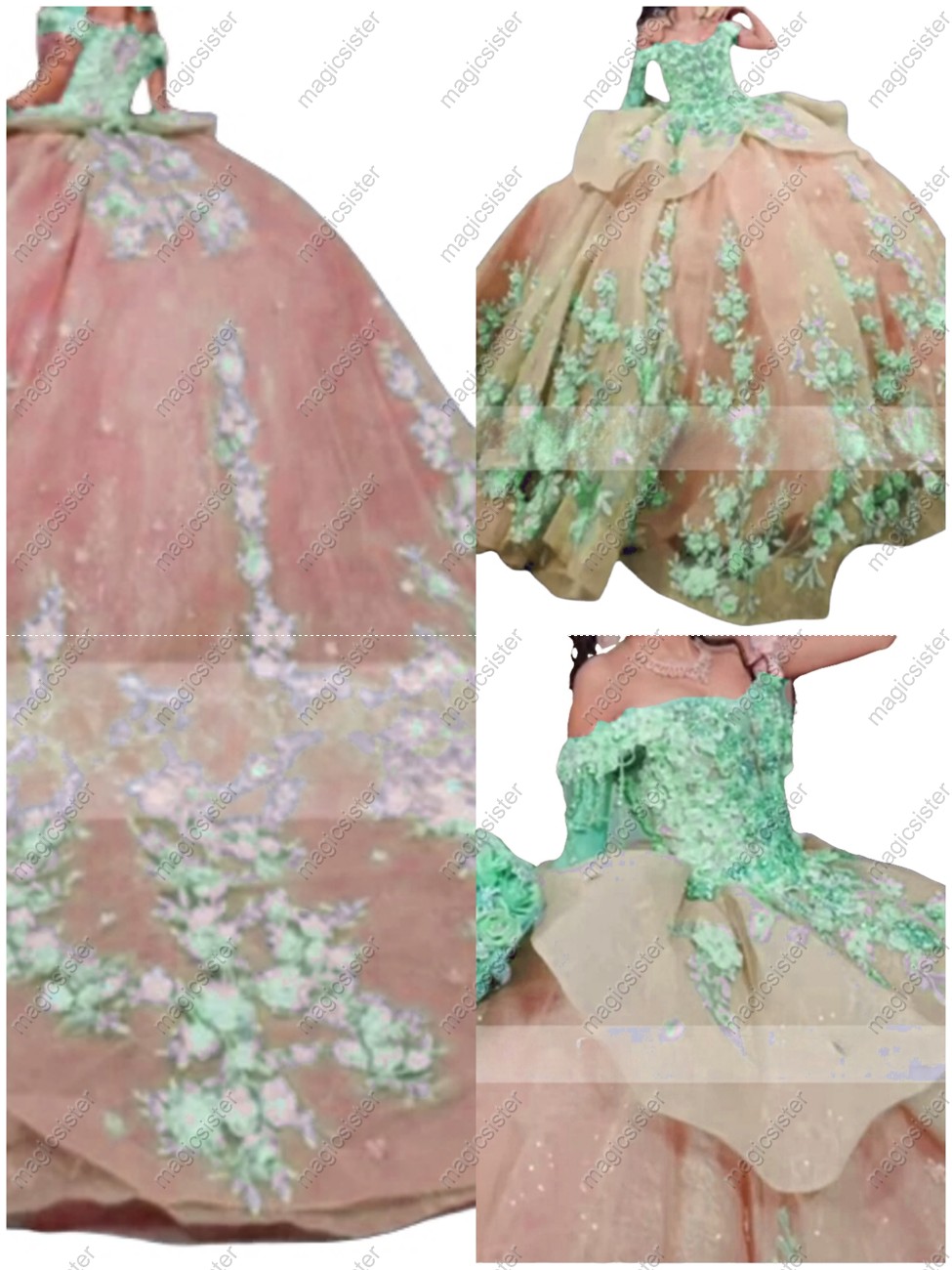 Beautiful Factory Wholesale 3D Flower Quinceanera Dress