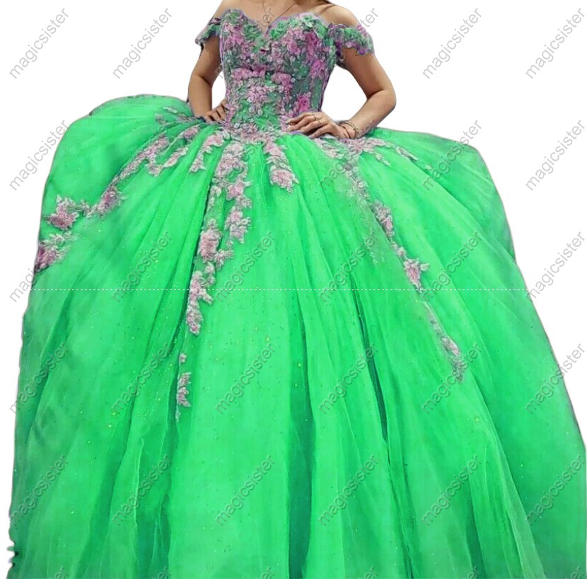Beautiful Factory Wholesale 3D Flower Quinceanera Dress