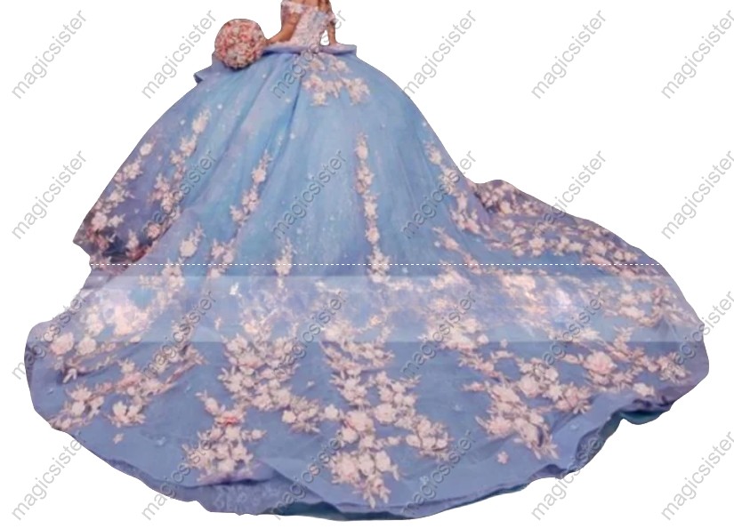 Beautiful Factory Wholesale 3D Flower Quinceanera Dress