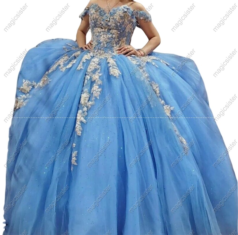 Beautiful Factory Wholesale 3D Flower Quinceanera Dress
