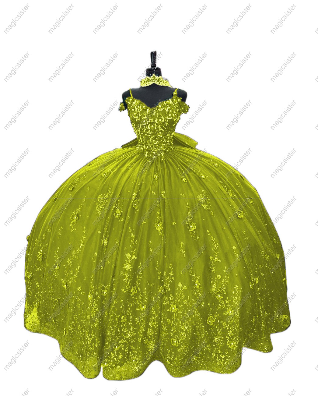 Factory Wholesale Glitter 3D Flower Quinceanera Dress