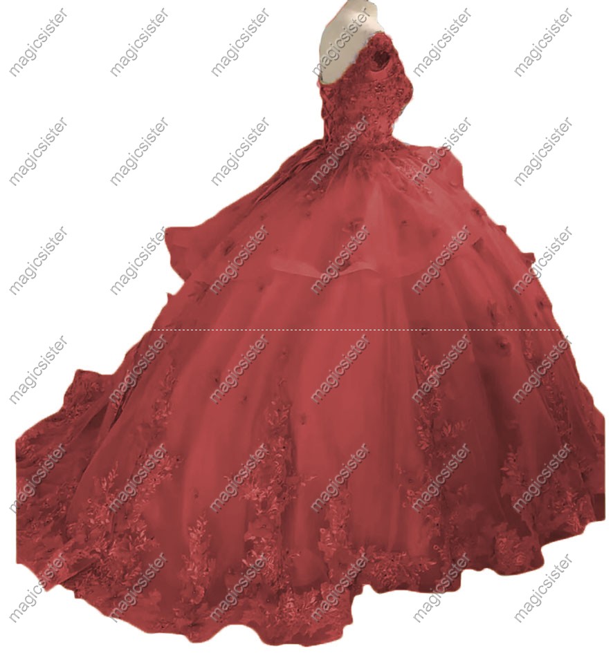 Factory wholesale Customized 3D Floral Quinceanera Dress