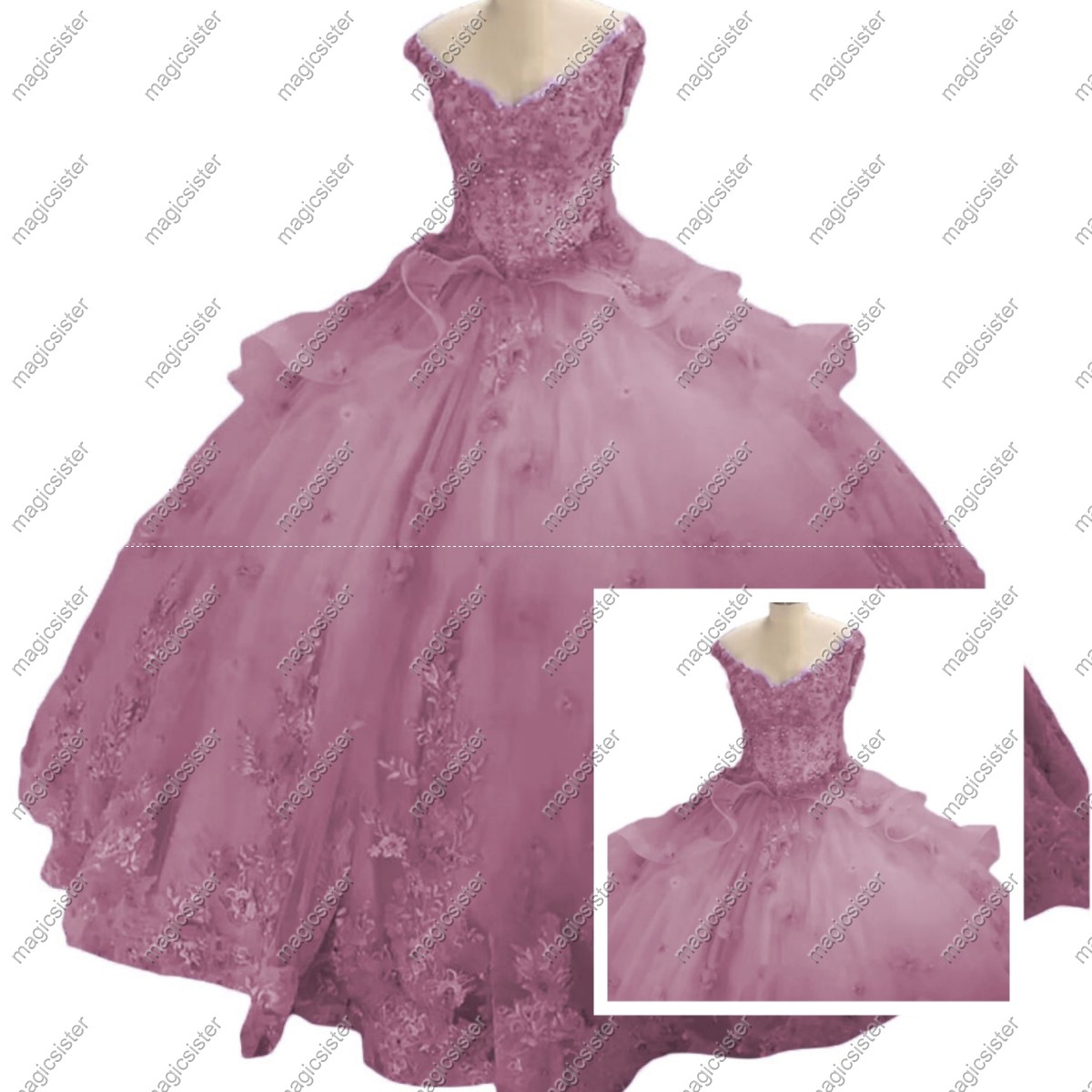 Factory wholesale Customized 3D Floral Quinceanera Dress