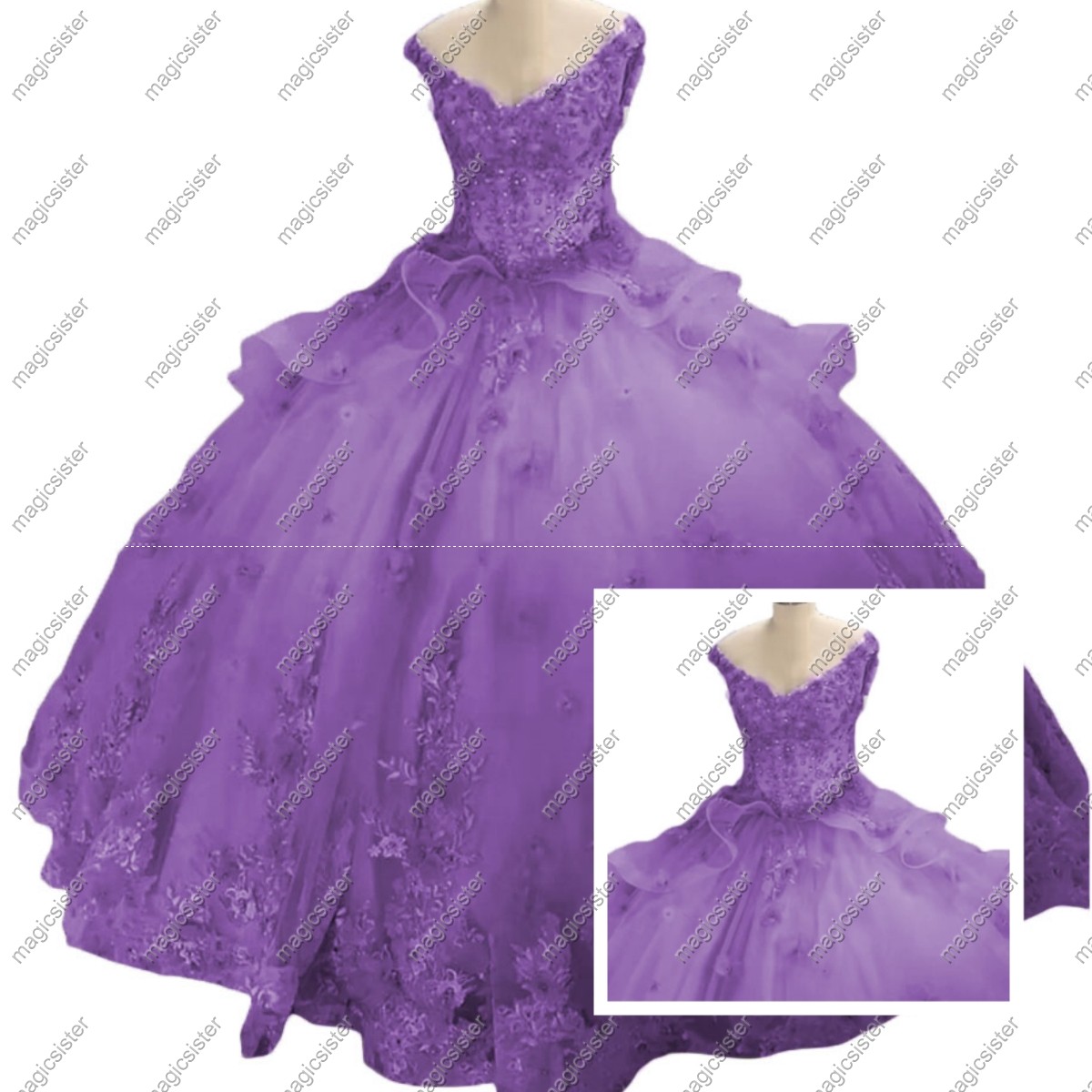 Factory wholesale Customized 3D Floral Quinceanera Dress