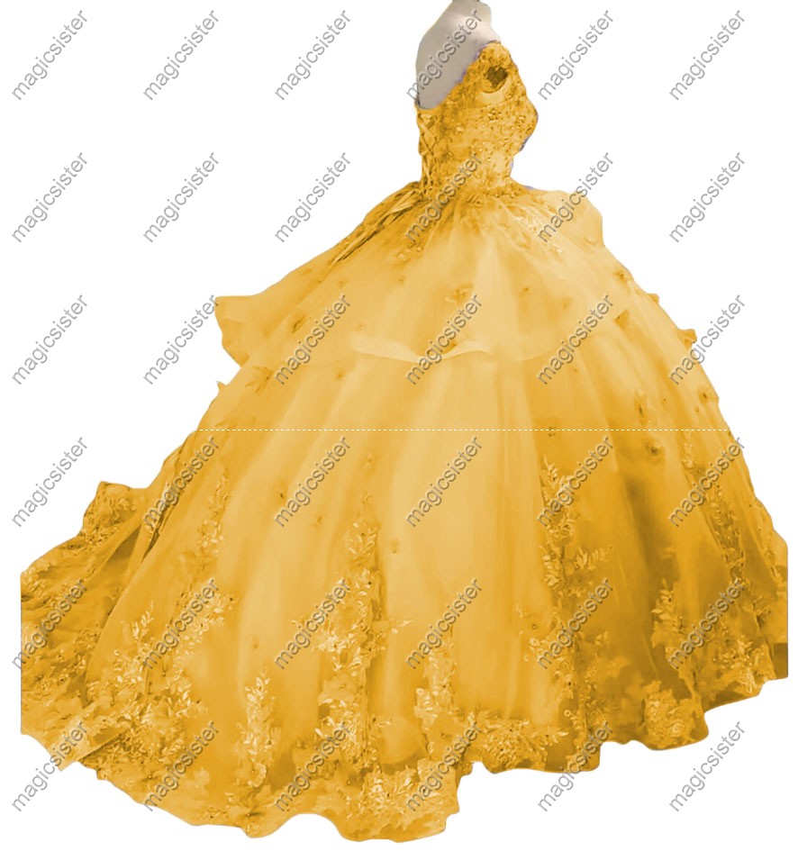Factory wholesale Customized 3D Floral Quinceanera Dress