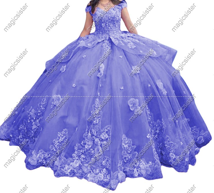 Factory wholesale Customized 3D Floral Quinceanera Dress