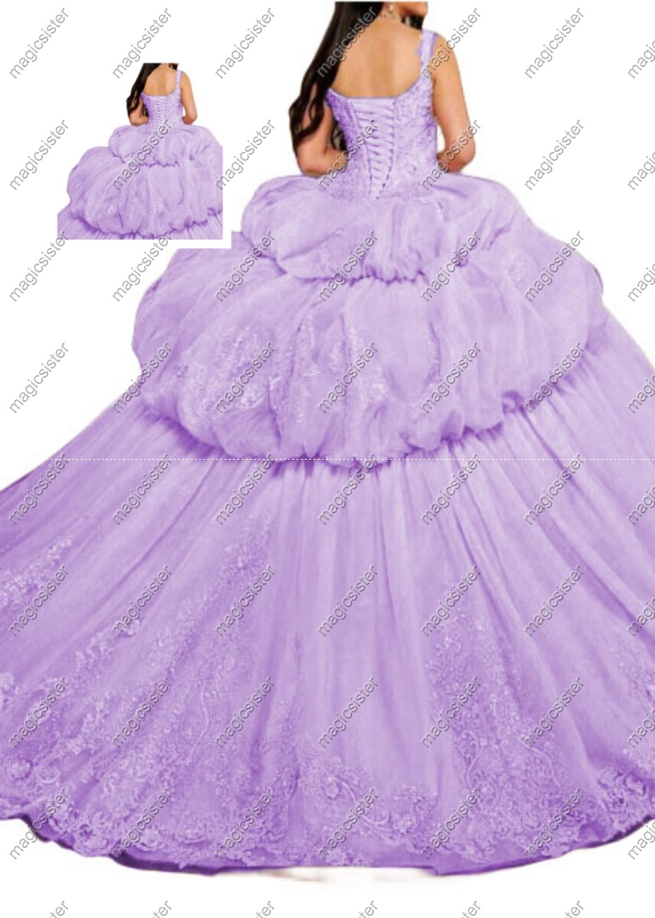 Factory wholesale Luxurious Floral Appliques Quinceanera Ball Gowns