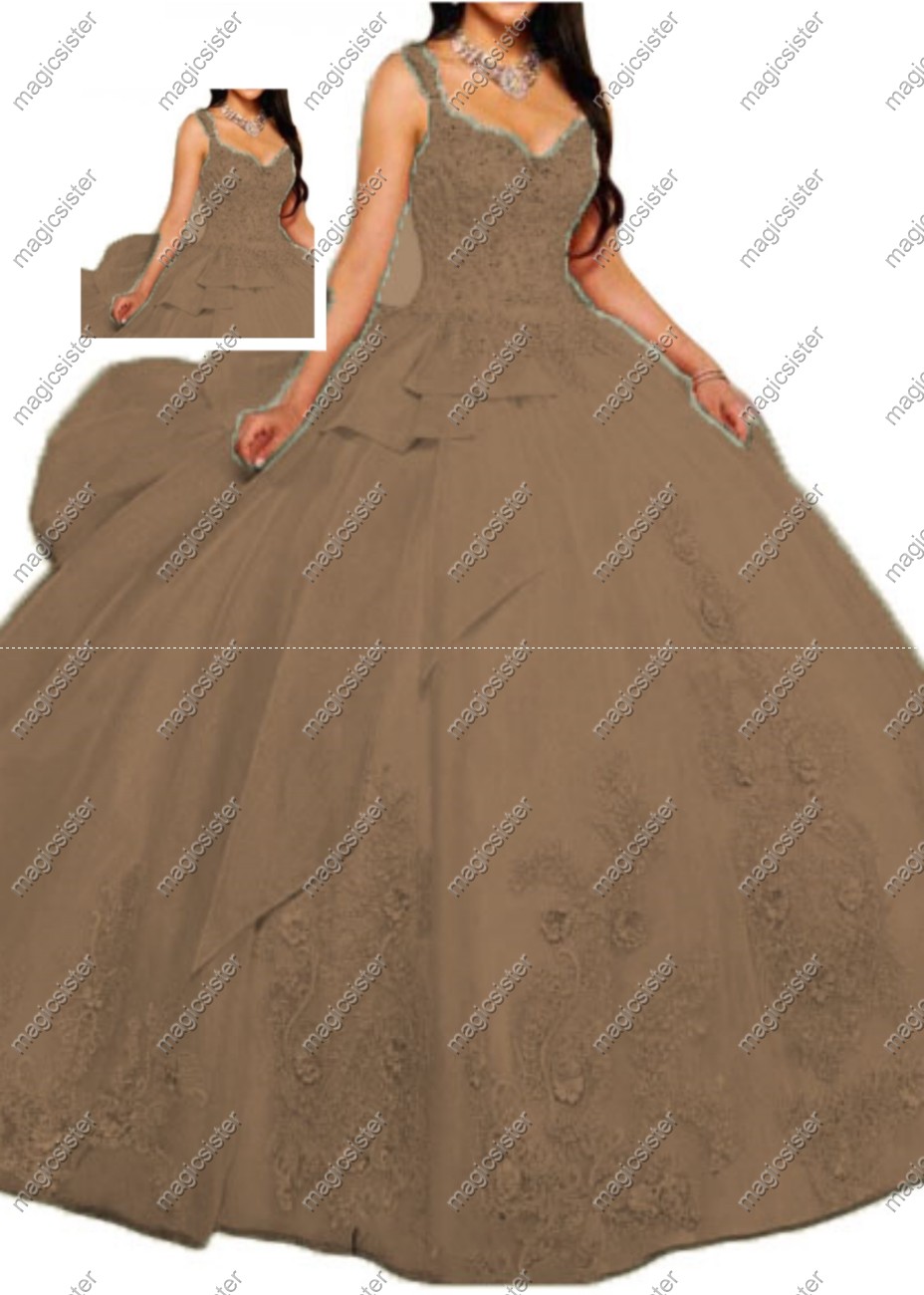 Factory wholesale Luxurious Floral Appliques Quinceanera Ball Gowns