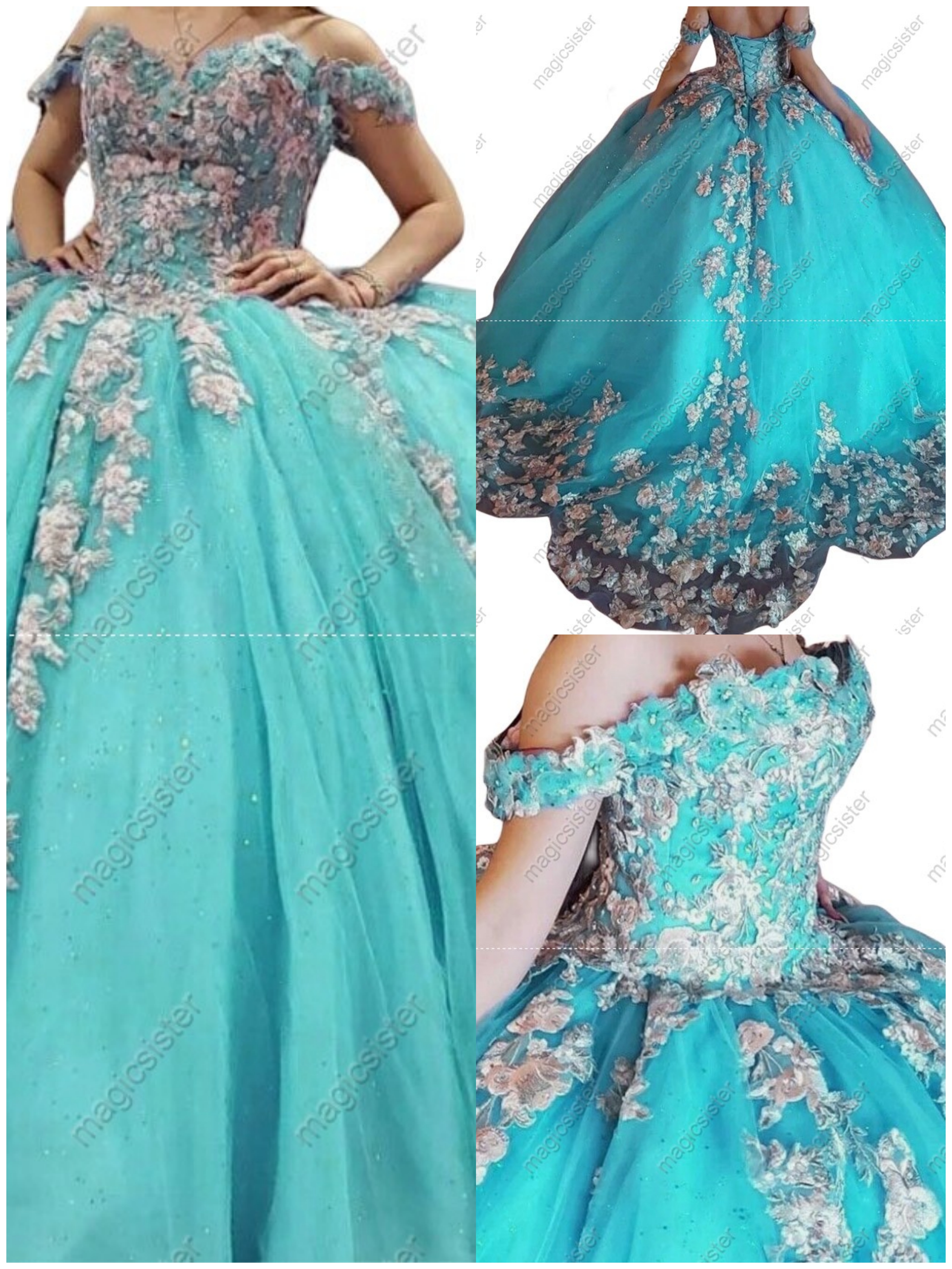 Luxury Factory Wholesale 3D Flower Quinceanera Dress