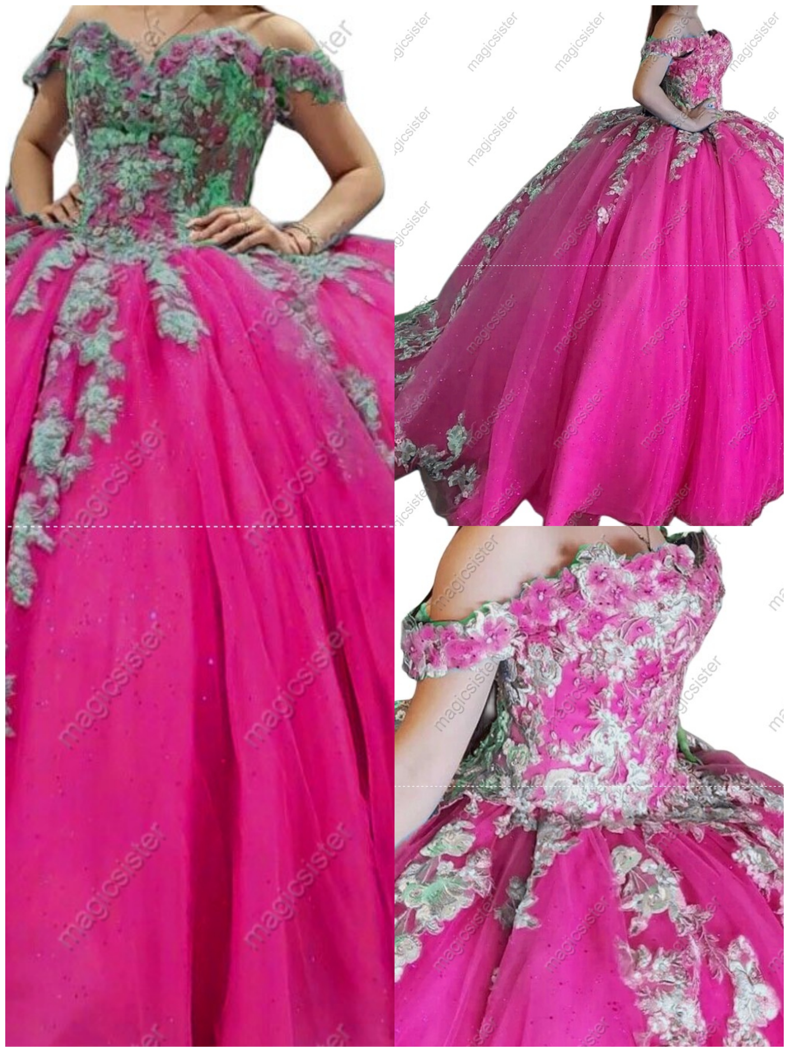 Luxury Factory Wholesale 3D Flower Quinceanera Dress
