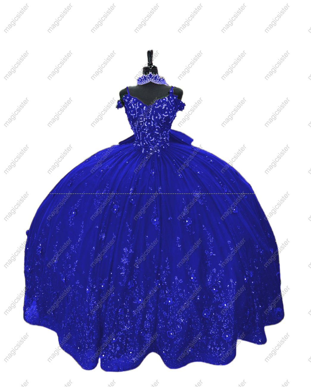 Luxury Factory Wholesale Glitter 3D Flower Quinceanera Dress