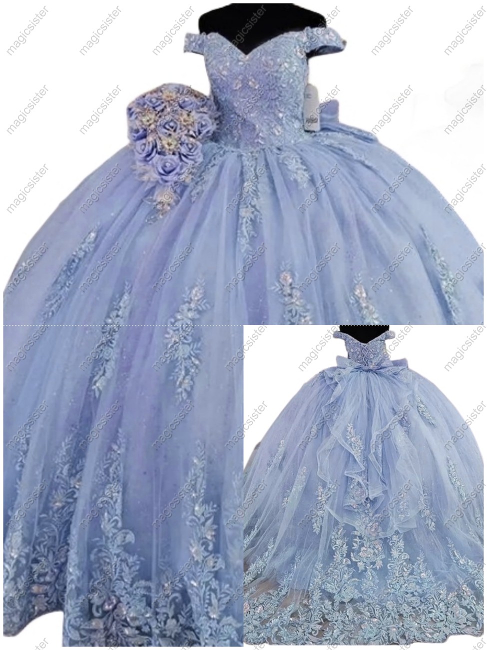 Sparkly Pretty Princess Ruffled Quinceanera Dress