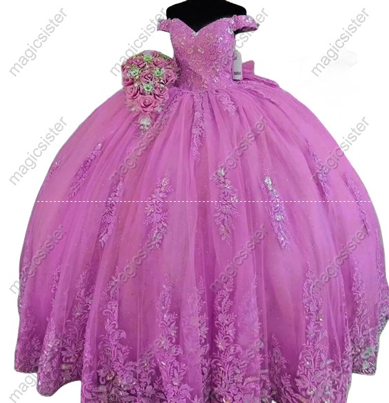 Sparkly Pretty Princess Ruffled Quinceanera Dress