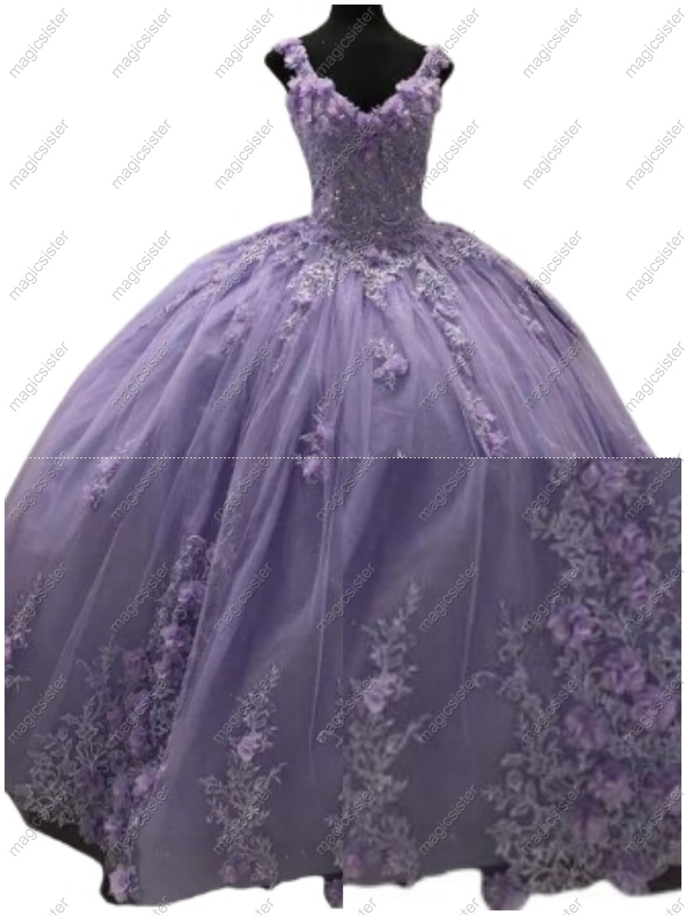 Sparkly Pretty Princess Ruffled Quinceanera Dress
