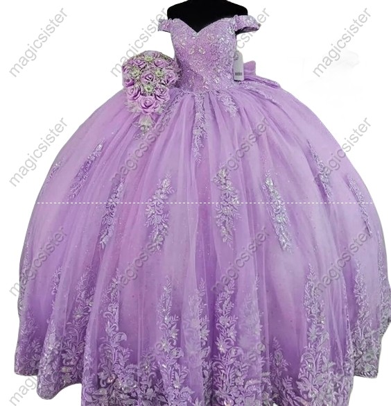 Sparkly Pretty Princess Ruffled Quinceanera Dress