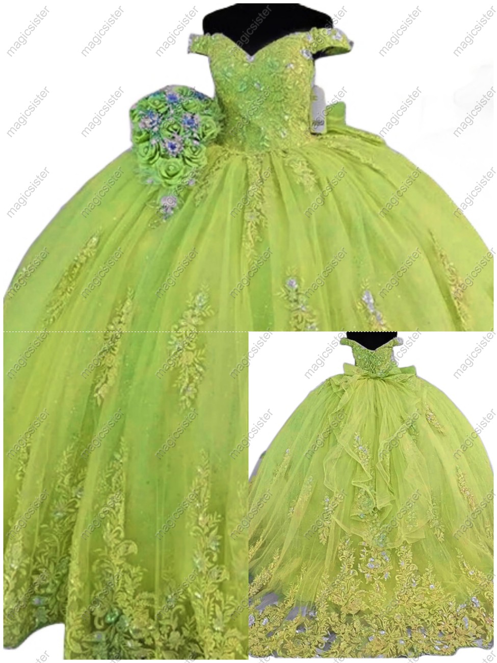 Sparkly Pretty Princess Ruffled Quinceanera Dress