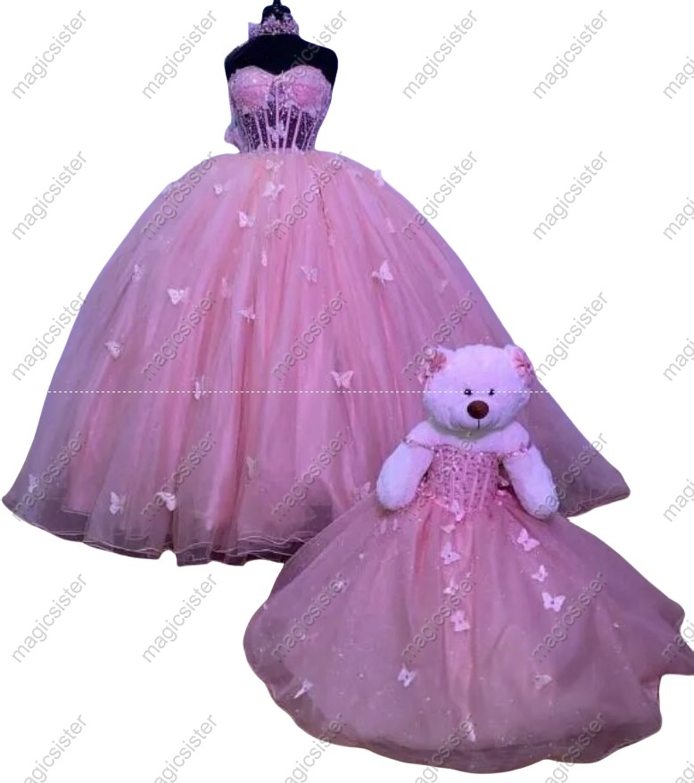 Beautiful Hotselling Matching Barbie and Bear Dress