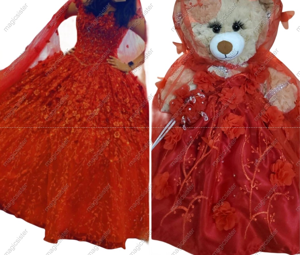 Beautiful Hotselling Matching Barbie and Bear Dress