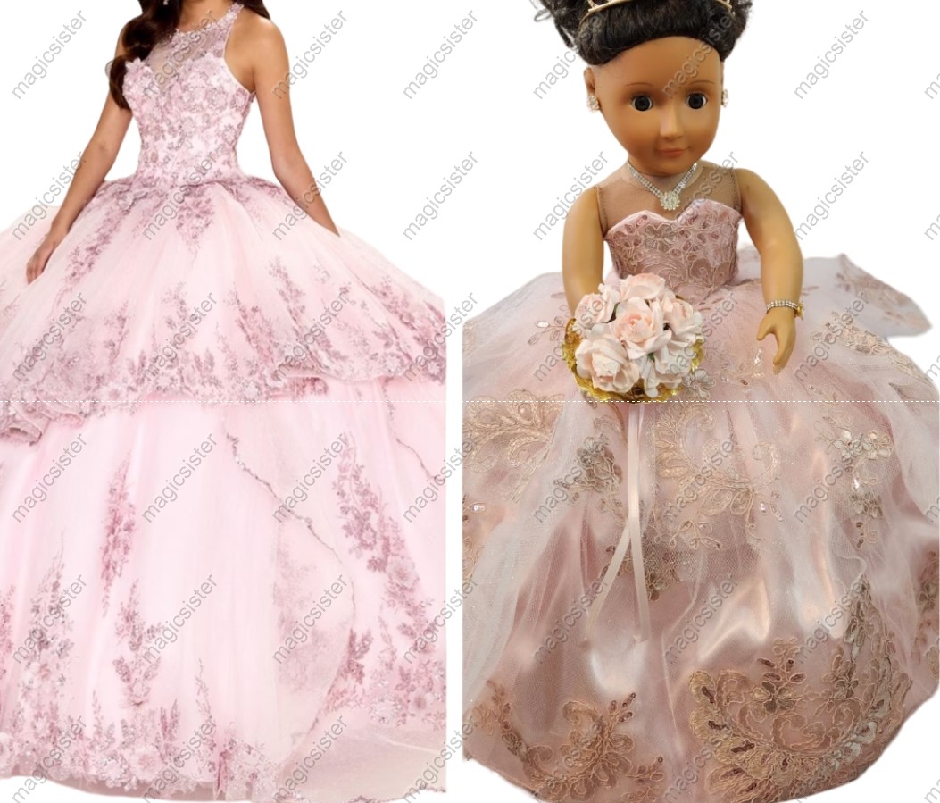 Blush Factory Wholesale Beautiful Hotselling Matching Barbie and Bear Dress