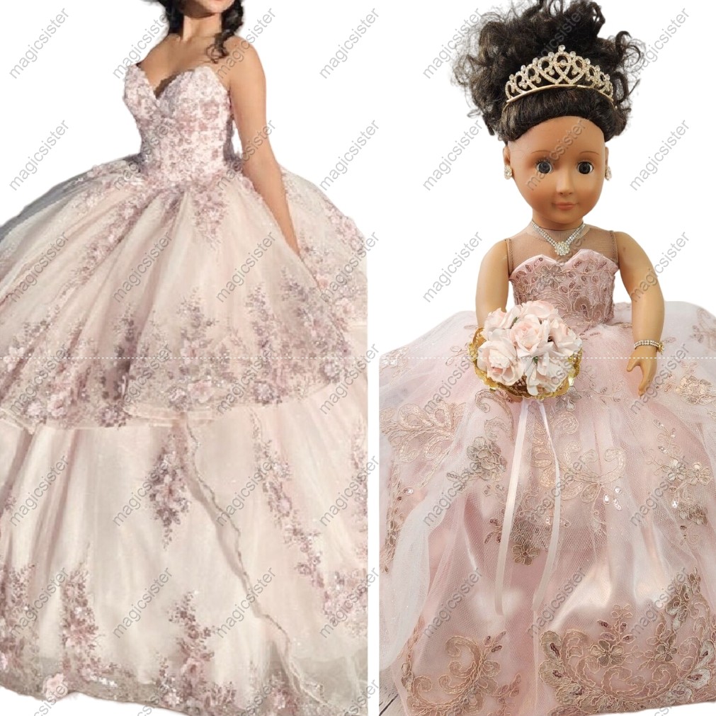 Blush Factory Wholesale Beautiful Hotselling Matching Barbie and Bear Dress