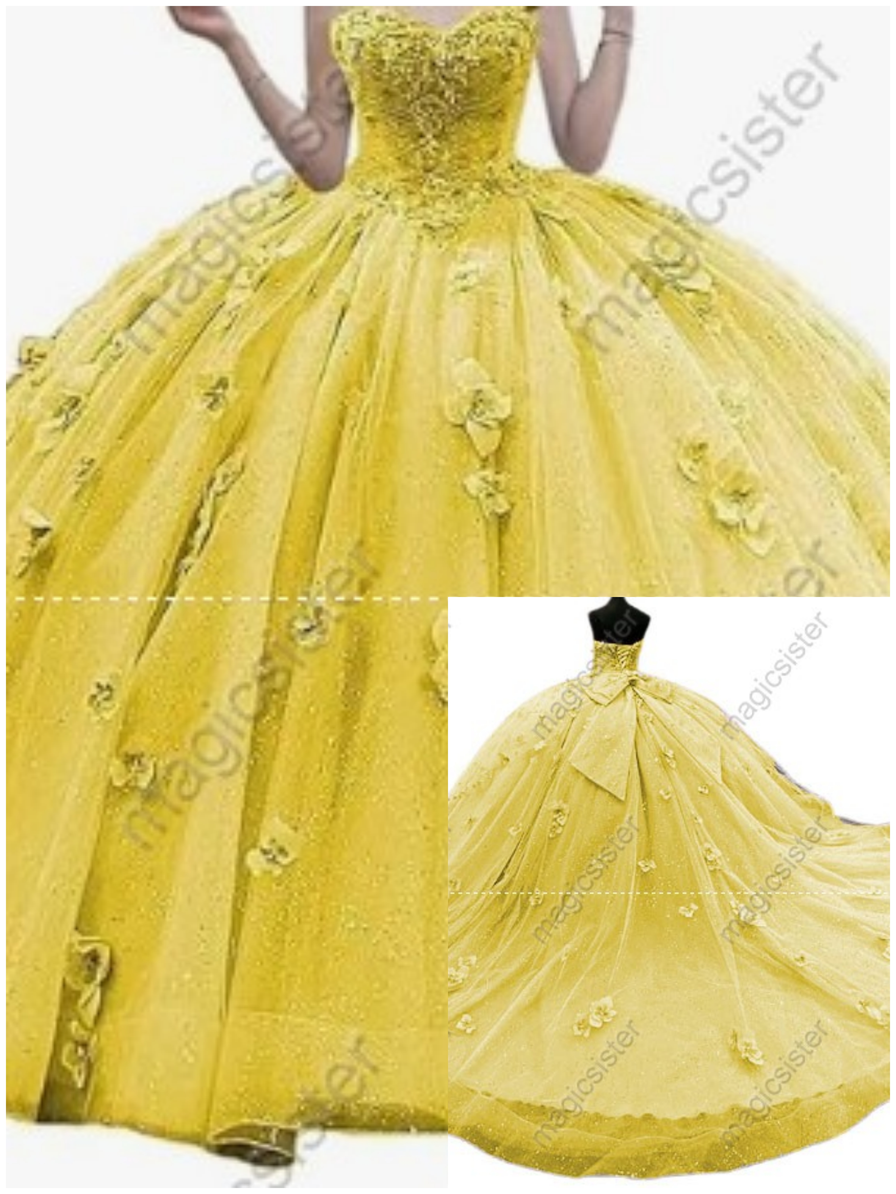 Factory Wholesale Elegant 3D Flower Quinceanera Dress
