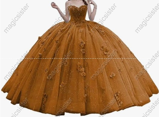 Factory Wholesale Elegant 3D Flower Quinceanera Dress
