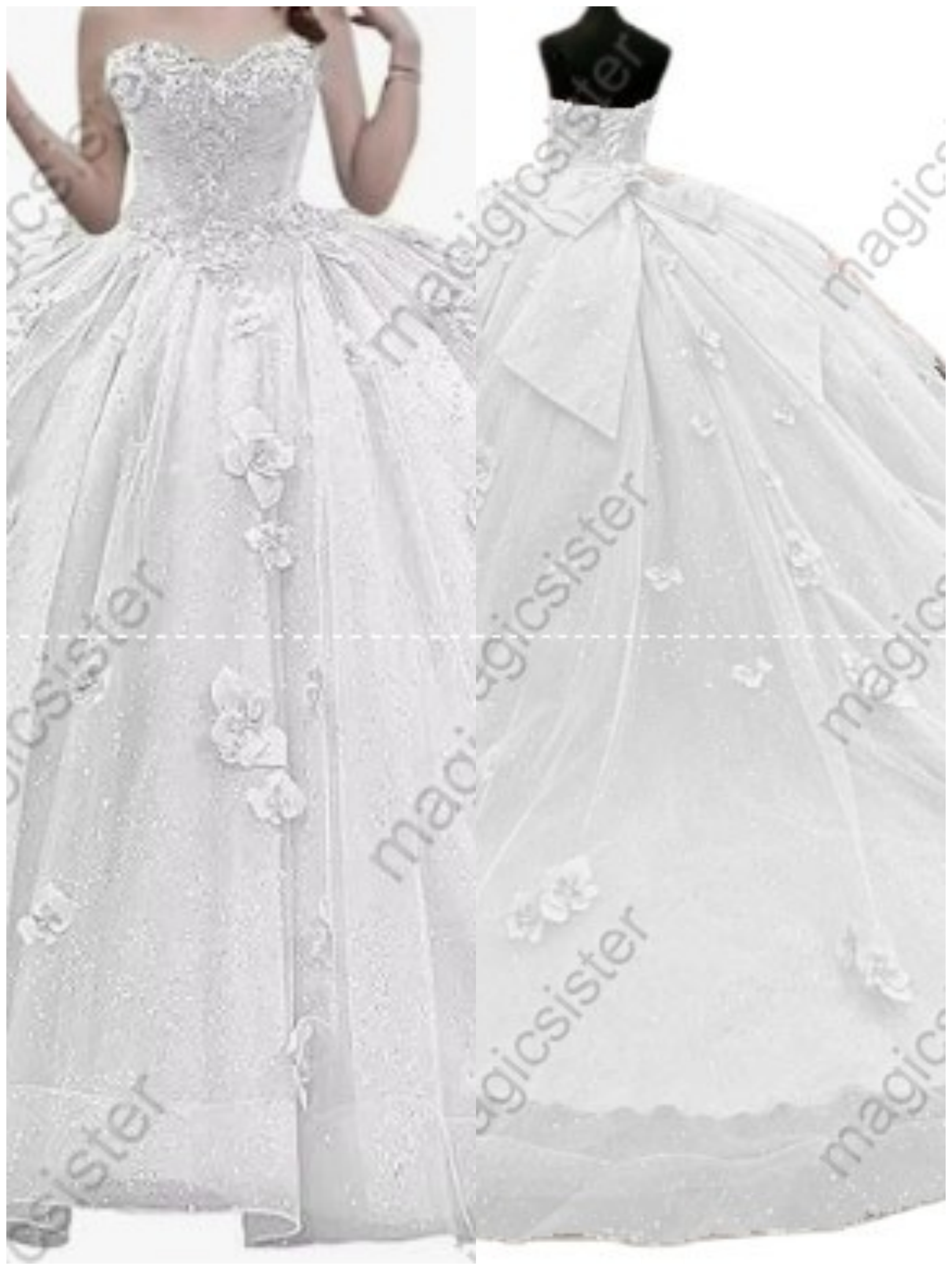 Factory Wholesale Elegant 3D Flower Quinceanera Dress