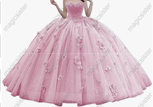 Factory Wholesale Elegant 3D Flower Quinceanera Dress