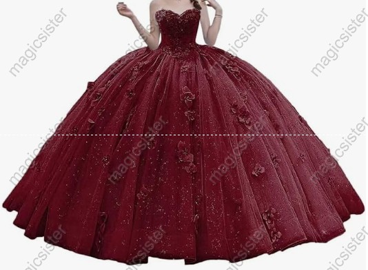 Factory Wholesale Elegant 3D Flower Quinceanera Dress