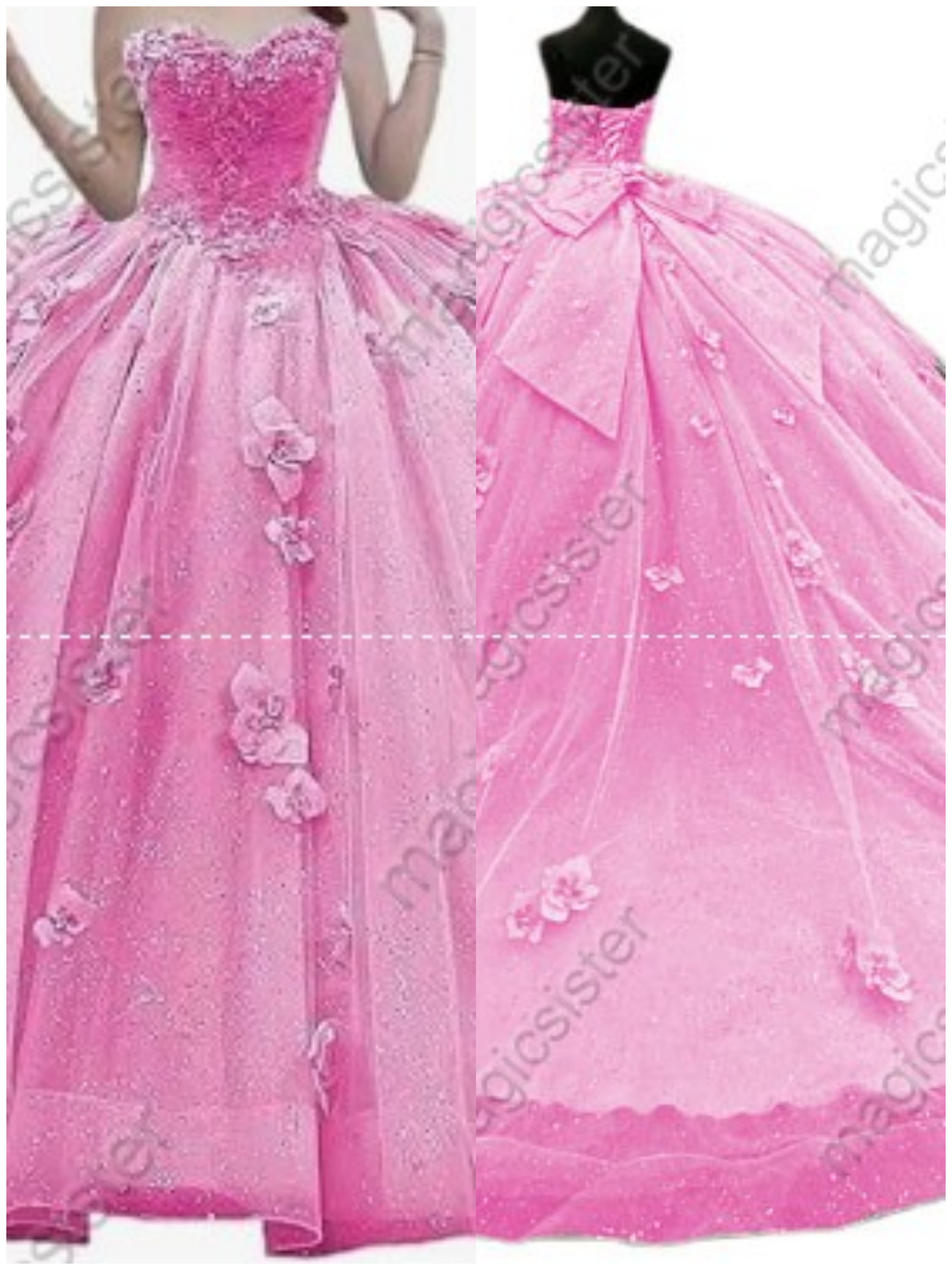 Factory Wholesale Elegant 3D Flower Quinceanera Dress