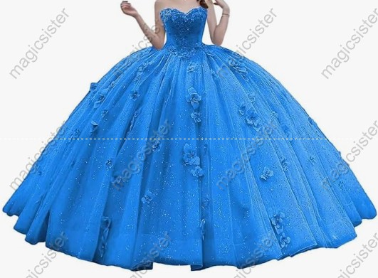 Factory Wholesale Elegant 3D Flower Quinceanera Dress