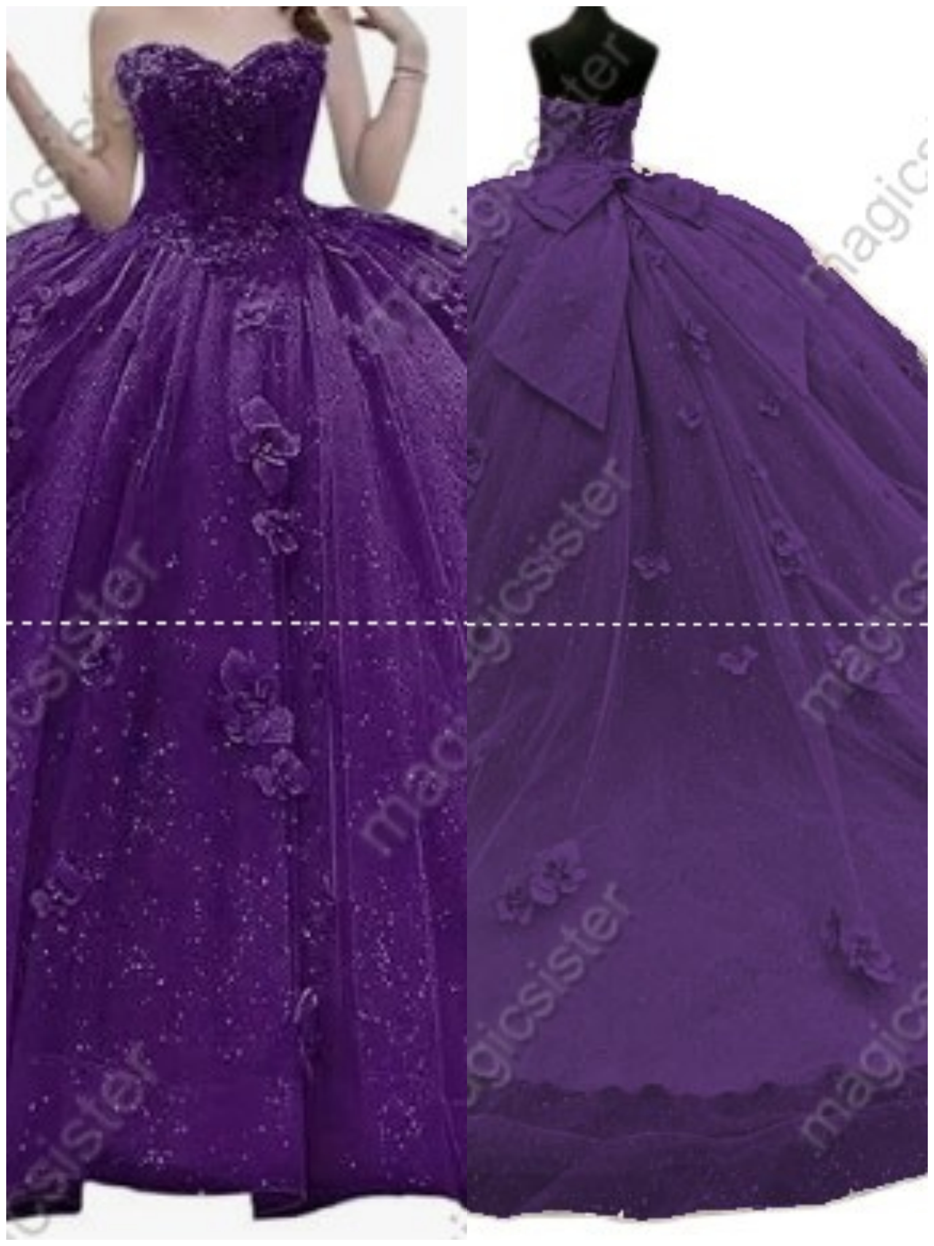 Factory Wholesale Elegant 3D Flower Quinceanera Dress