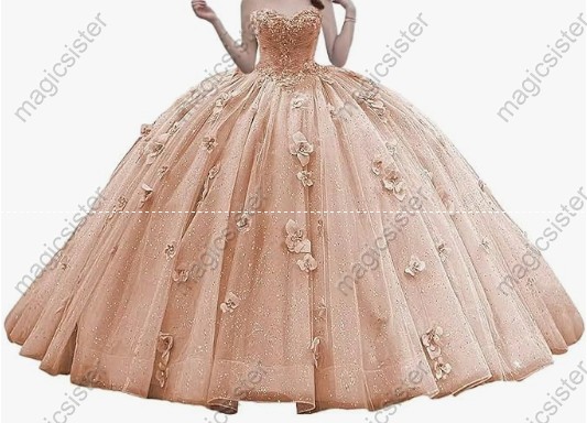 Factory Wholesale Elegant 3D Flower Quinceanera Dress