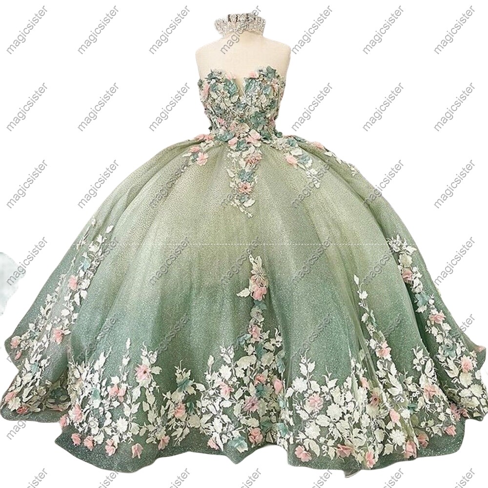 Sage Factory Wholesale TopSelling Green System Quinceanera Dress