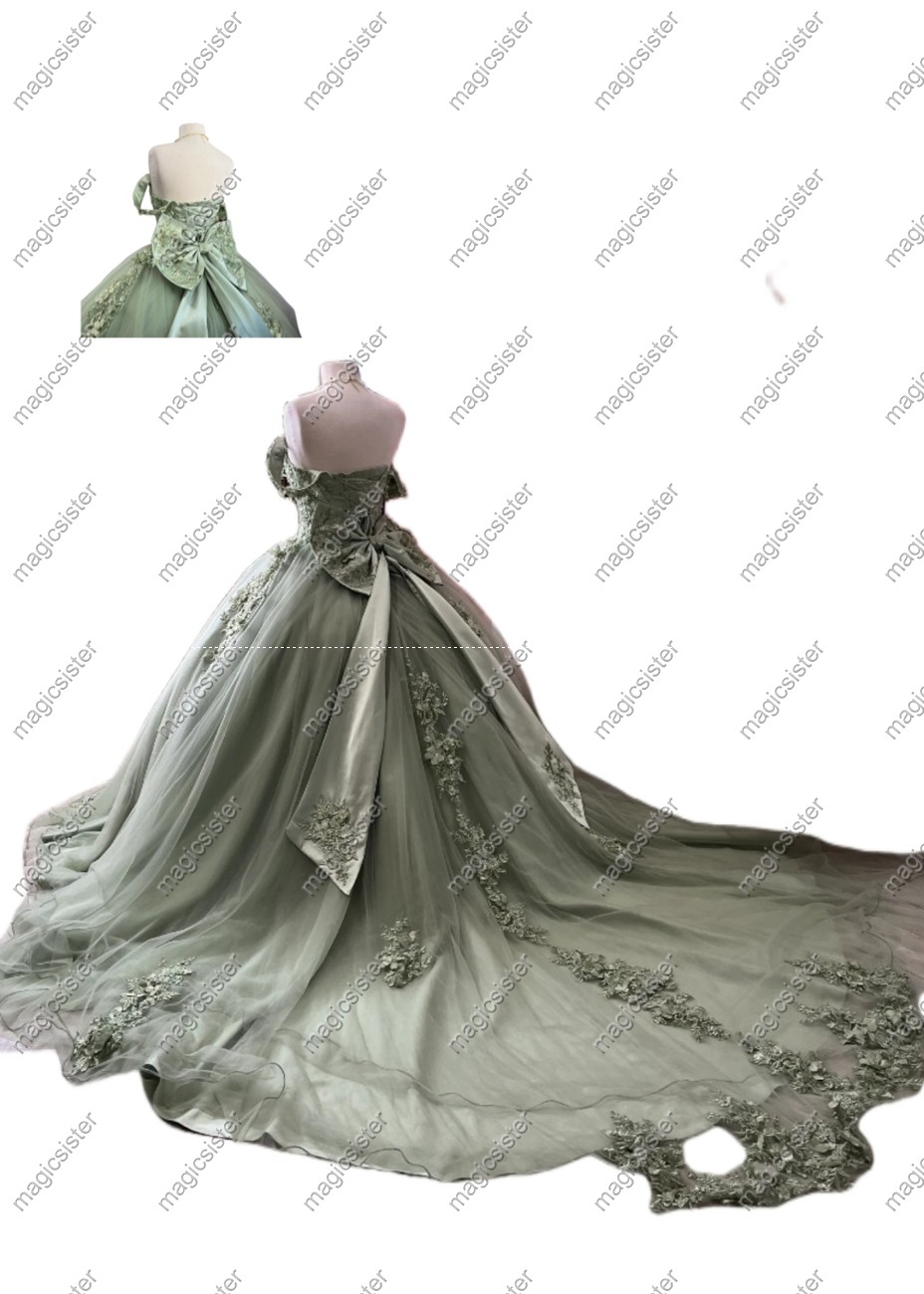 Sage Factory Wholesale TopSelling Green System Quinceanera Dress