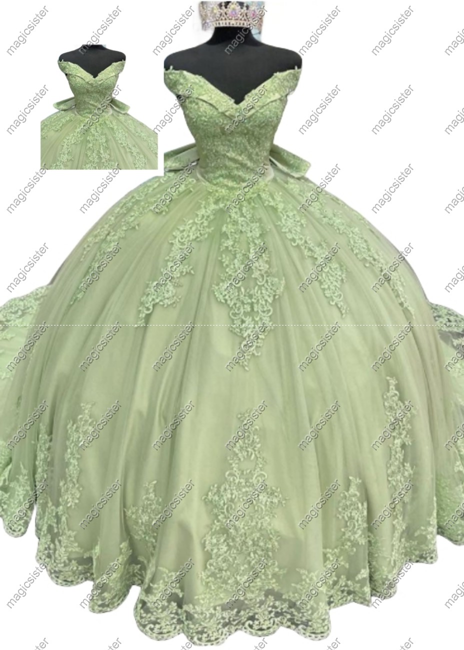 Factory Wholesale TopSelling Green System Quinceanera Dress