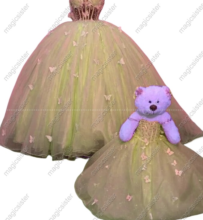 Beautiful Hotselling Matching Barbie and Bear Dress