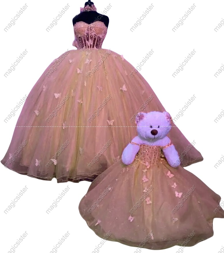Beautiful Hotselling Matching Barbie and Bear Dress