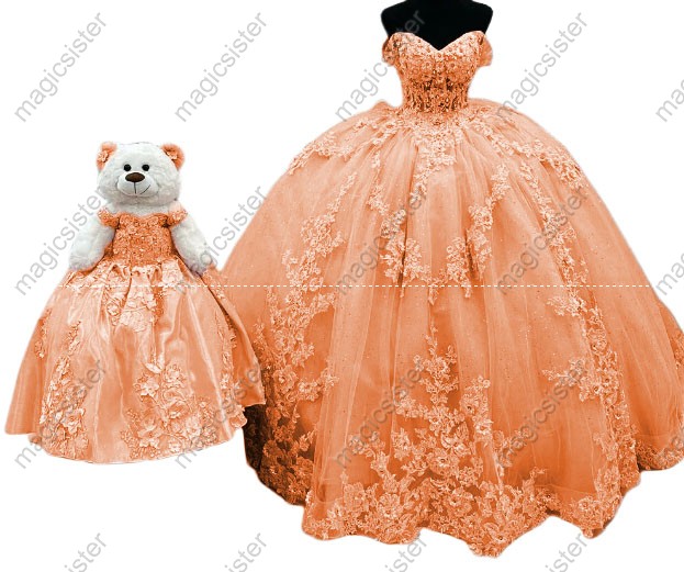 Factory Wholesale Hotselling Matching Barbie and Bear Dress