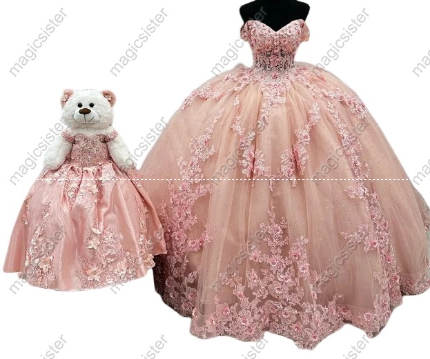 Factory Wholesale Hotselling Matching Barbie and Bear Dress