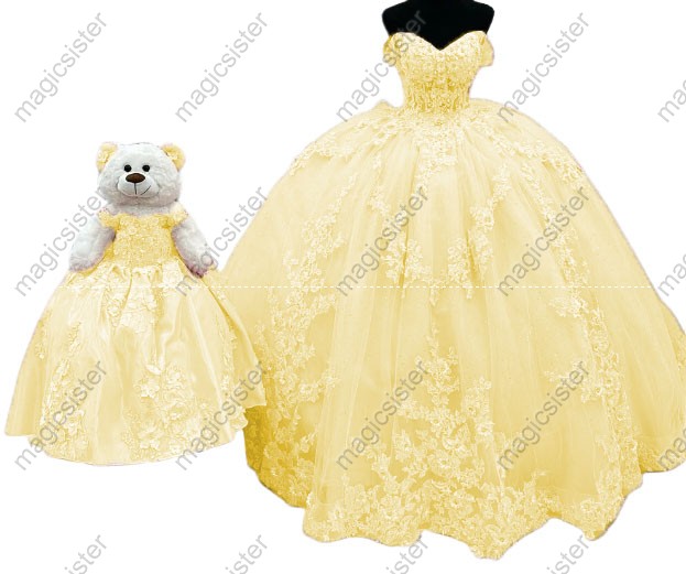 Factory Wholesale Hotselling Matching Barbie and Bear Dress