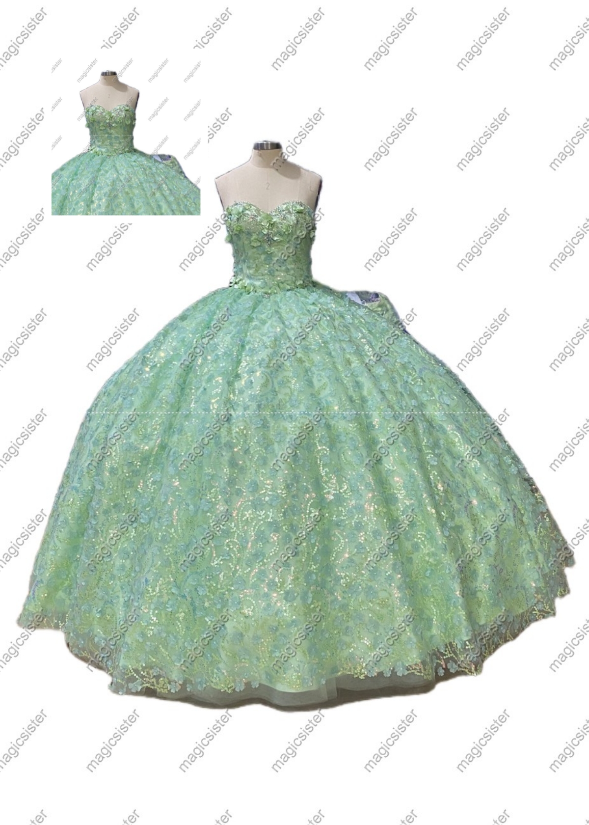 Sage Factory Wholesale TopSelling Green System Quinceanera Dress