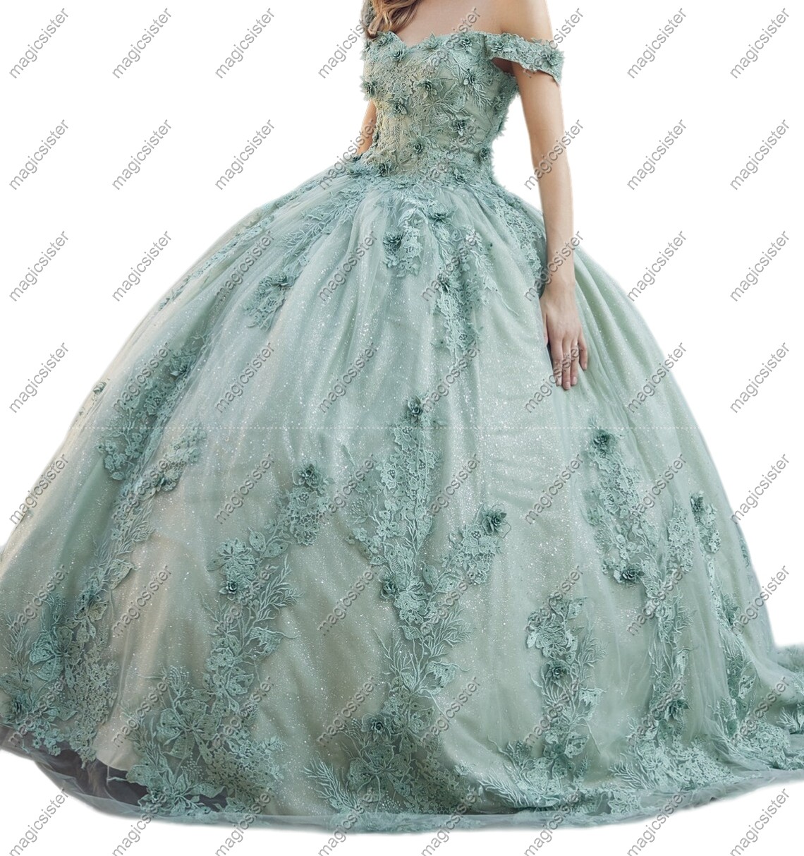 Factory Wholesale TopSelling Green System Quinceanera Dress