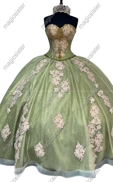 Sage Factory Wholesale TopSelling Green System Quinceanera Dress