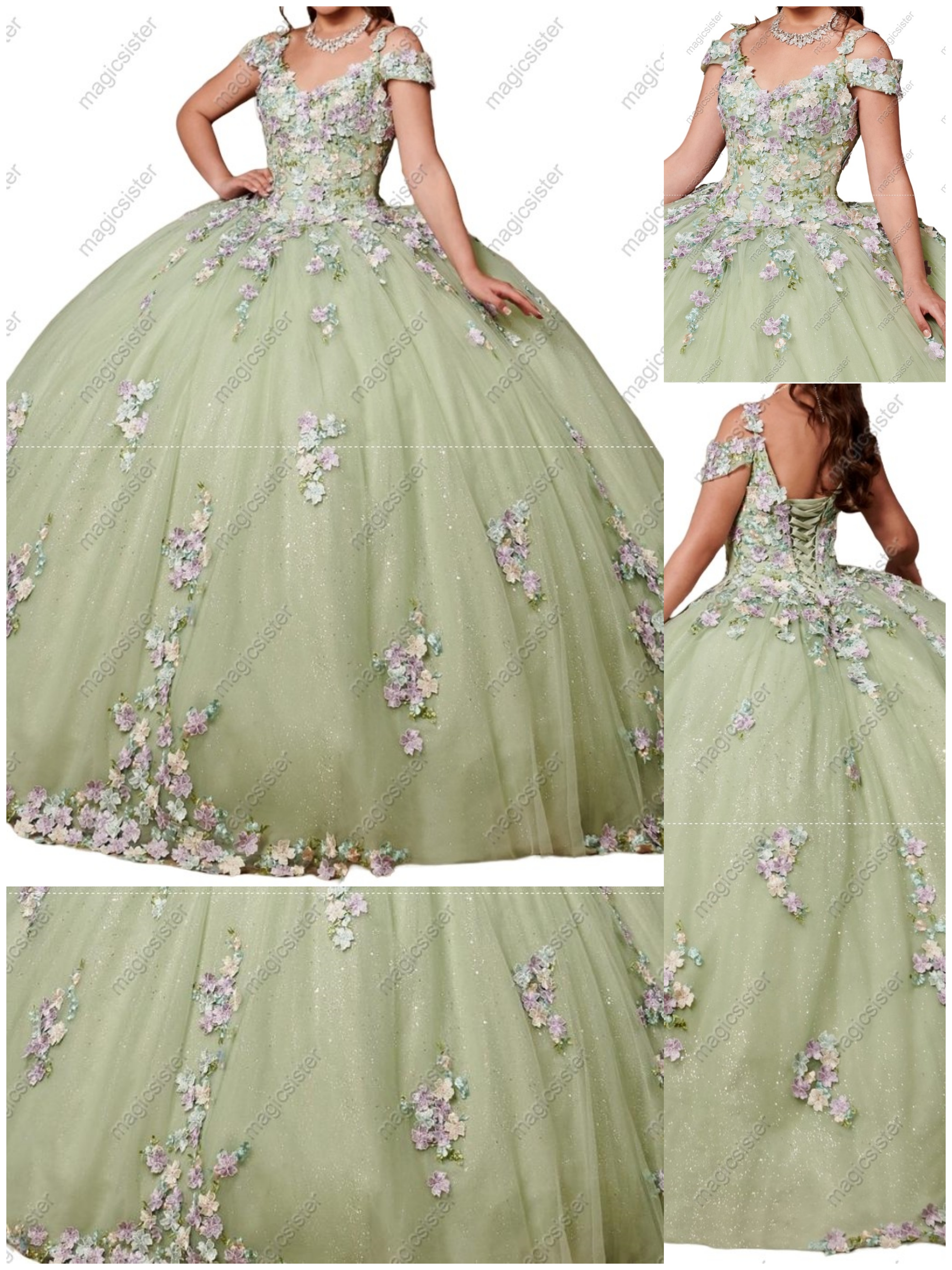 Sage Factory Wholesale TopSelling Green System Quinceanera Dress