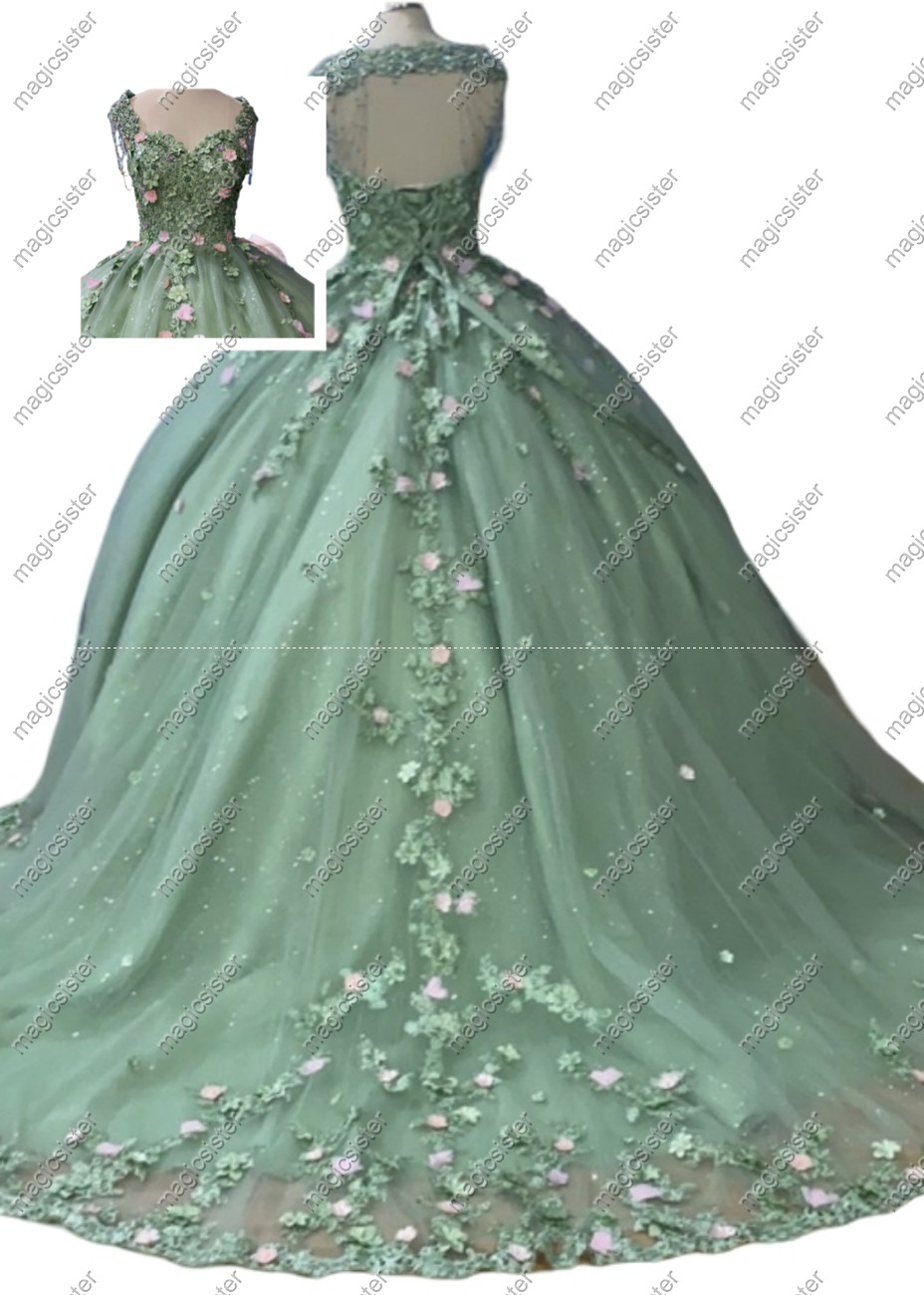 Sage Factory Wholesale TopSelling Green System Quinceanera Dress